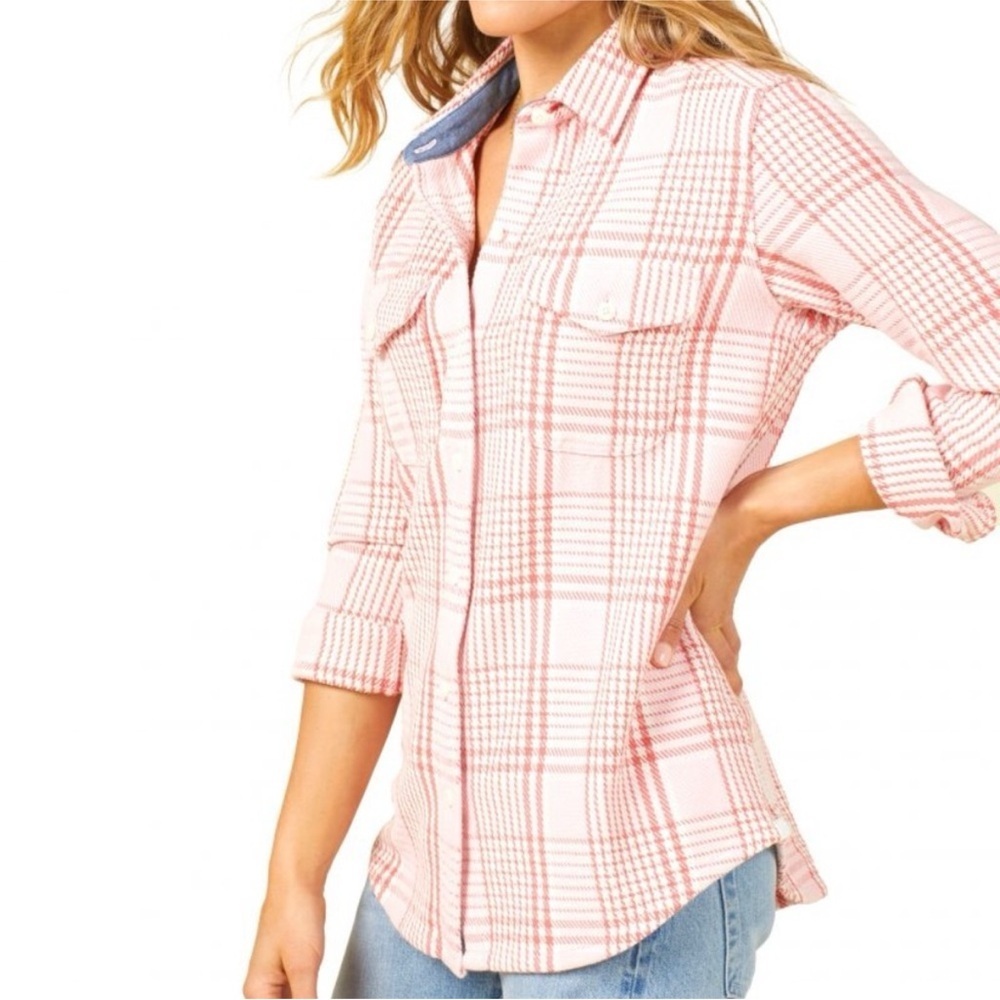 Outerknown Blanket Shirt in Pink plaid XS/S Organic cotton